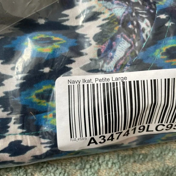 Tolani Collection Petite Printed Woven Caftan Tunic Navy Ikat PL A347419 QVC - Picture 8 of 10